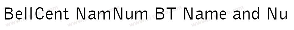 BellCent NamNum BT Name and Number字体转换